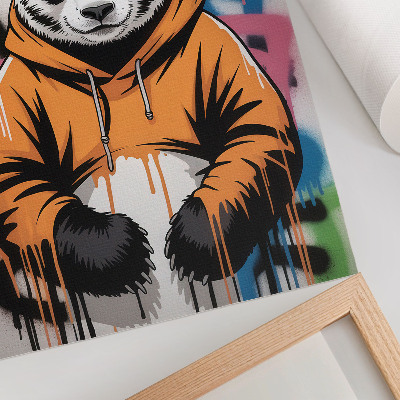 Affiche décorative Panda en sweat-shirt graffiti, style streetwear