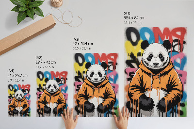 Affiche décorative Panda en sweat-shirt graffiti, style streetwear