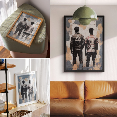Affiche décorative Deux jeunes gens dans un style moderne