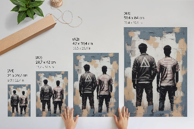 Affiche décorative Deux jeunes gens dans un style moderne