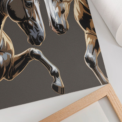 Affiche décorative Chevaux contrastés sur fond sombre