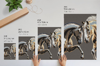 Affiche décorative Chevaux contrastés sur fond sombre