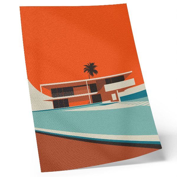 Impression sur toile Composition minimaliste Villa Orange Sky