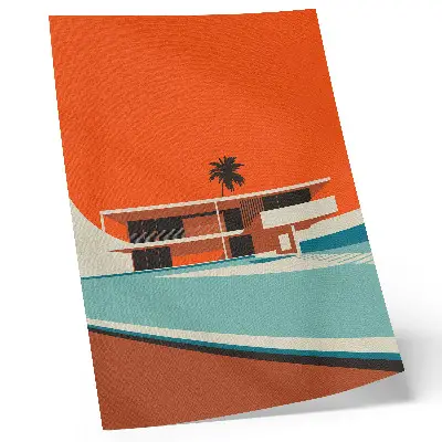 Composition minimaliste Villa Orange Sky impression sur toile