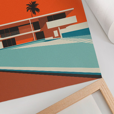 Impression sur toile Composition minimaliste Villa Orange Sky