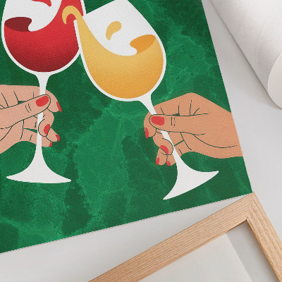 Impression sur toile Lunettes colorées sur fond vert style dynamique