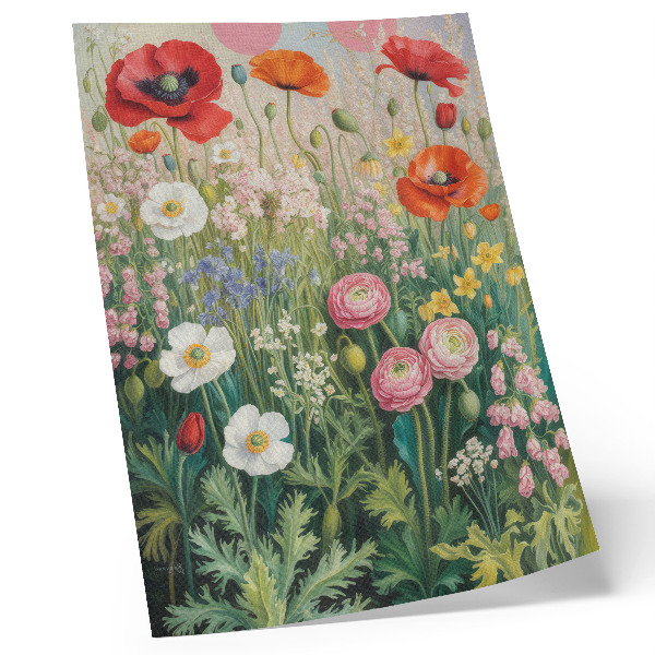 Impression sur toile Une explosion florale de couleurs pleine de vie et d'énergie