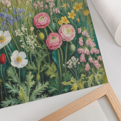 Impression sur toile Une explosion florale de couleurs pleine de vie et d'énergie