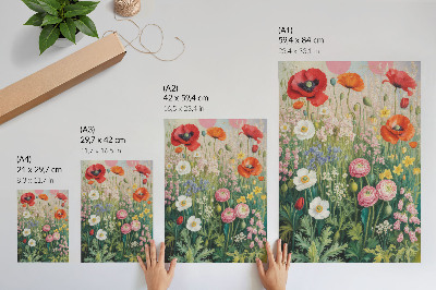 Impression sur toile Une explosion florale de couleurs pleine de vie et d'énergie