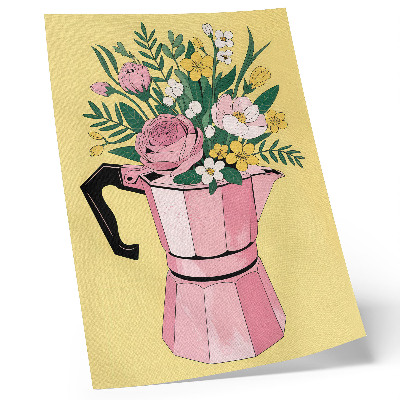 Affiche décorative Illustration moderne avec une cafetière rose