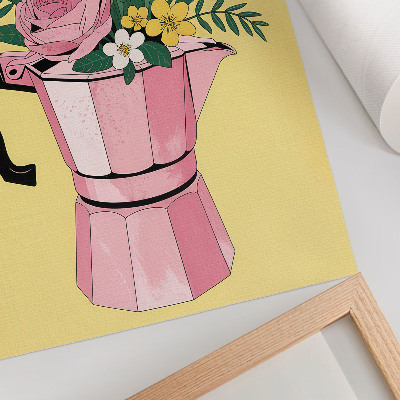 Affiche décorative Illustration moderne avec une cafetière rose
