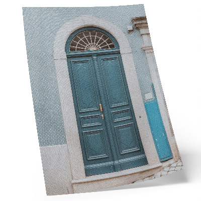 Affiche décorative Porte bleue avec éléments architecturaux blancs
