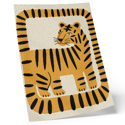 Impression sur toile Tigre dans un style graphique aux couleurs intenses