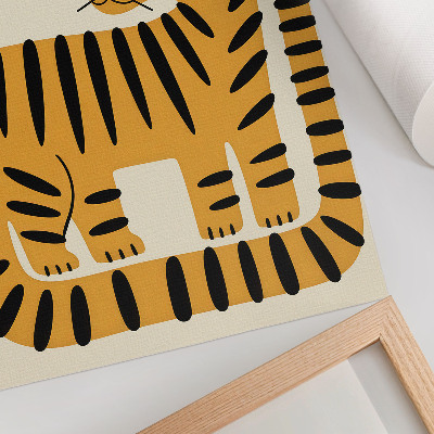 Impression sur toile Tigre dans un style graphique aux couleurs intenses