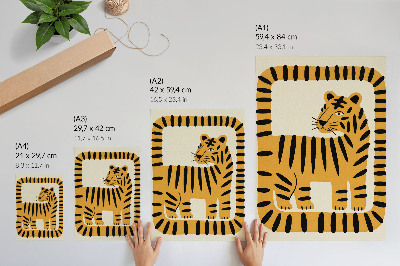 Impression sur toile Tigre dans un style graphique aux couleurs intenses