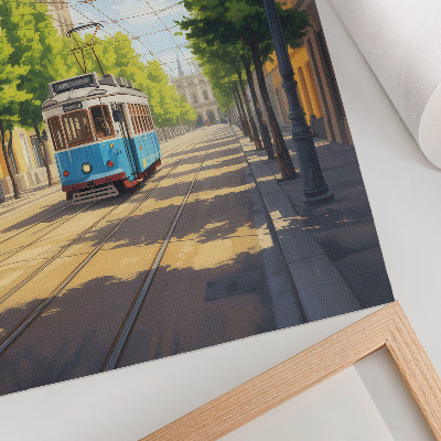 Affiche décorative Tramway vert et bleu de Sunny Street