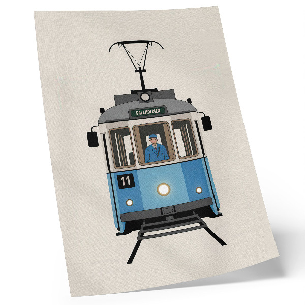 Décoration murale Tramway rétro de style minimaliste