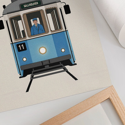 Décoration murale Tramway rétro de style minimaliste