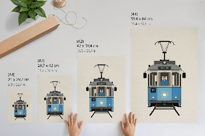 Décoration murale Tramway rétro de style minimaliste