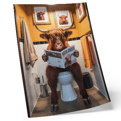 Impression sur toile Murs orange buffle sur le magazine des toilettes
