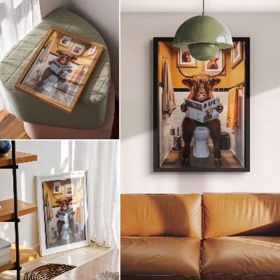 Impression sur toile Murs orange buffle sur le magazine des toilettes