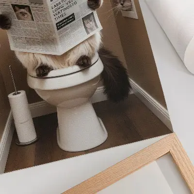 Décoration murale chat devant un mur beige avec une touche d'humour et de chaleur