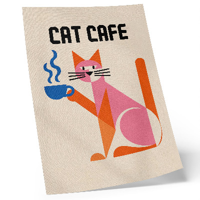 Affiche décorative Motif de chat café rétro créatif
