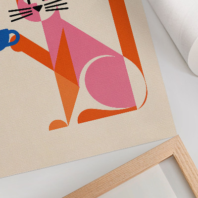 Affiche décorative Motif de chat café rétro créatif