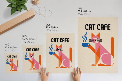 Affiche décorative Motif de chat café rétro créatif