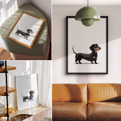 Affiche décorative Motif noir et blanc avec un dessin de chien