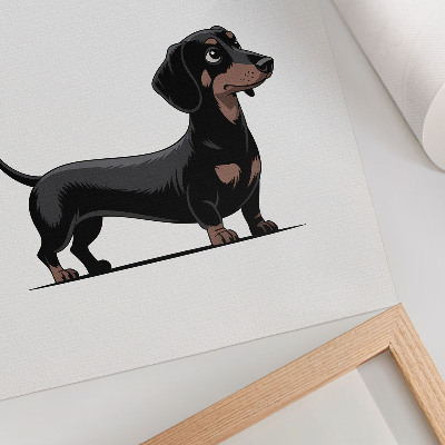 Affiche décorative Motif noir et blanc avec un dessin de chien