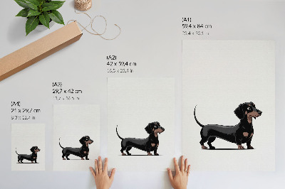 Affiche décorative Motif noir et blanc avec un dessin de chien