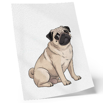 Décoration murale Portrait de chien, style illustratif, couleurs délicates