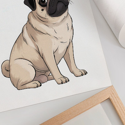Décoration murale Portrait de chien, style illustratif, couleurs délicates
