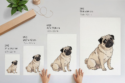 Décoration murale Portrait de chien, style illustratif, couleurs délicates
