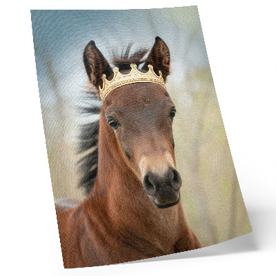 Impression sur toile Un cheval couronné sur fond neutre