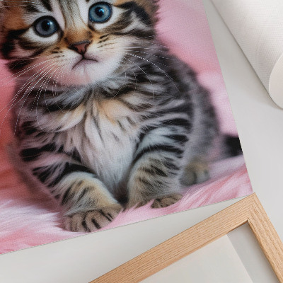 Affiche décorative Couronne de chaton rose aux yeux bleus