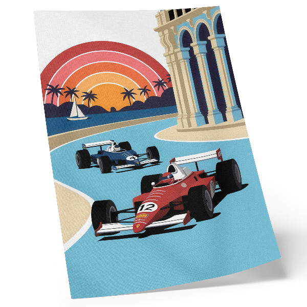 Affiche décorative Course exotique au coucher du soleil