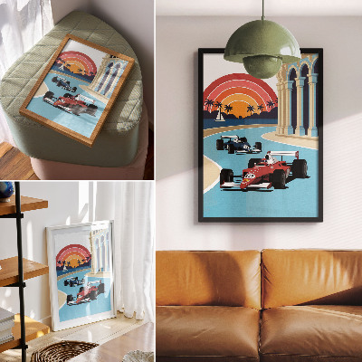 Affiche décorative Course exotique au coucher du soleil