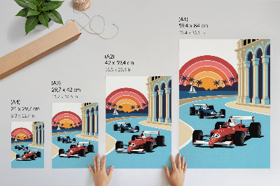 Affiche décorative Course exotique au coucher du soleil
