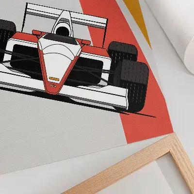 Décoration murale représentant des voitures de course sur un circuit dynamique moderne
