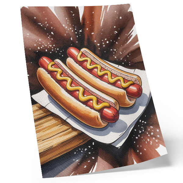 Affiche décorative Des hot-dogs appétissants dans une ambiance moderne et joyeuse