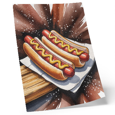 Affiche décorative Des hot-dogs appétissants dans une ambiance moderne et joyeuse