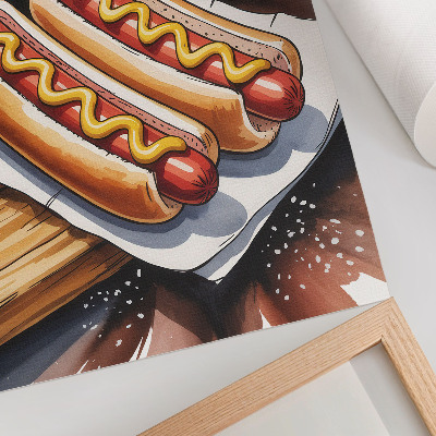 Affiche décorative Des hot-dogs appétissants dans une ambiance moderne et joyeuse