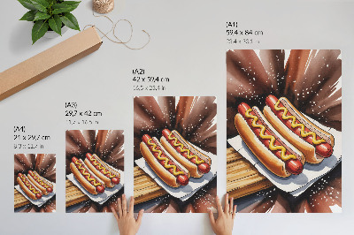 Affiche décorative Des hot-dogs appétissants dans une ambiance moderne et joyeuse