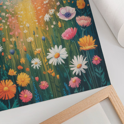 Impression sur toile Fleurs colorées, style moderne, ambiance joyeuse