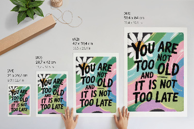 Impression sur toile Couleurs dynamiques. Texte inspirant. Ambiance moderne.