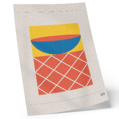 Affiche décorative composition géométrique jaune bleu rouge