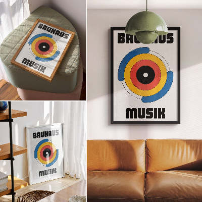 Décoration murale Le style Bauhaus entoure des couleurs vives et une modernité affirmée.