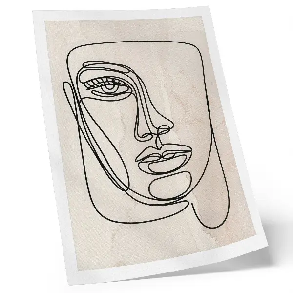 Décoration murale minimalisme élégance visage beige et noir